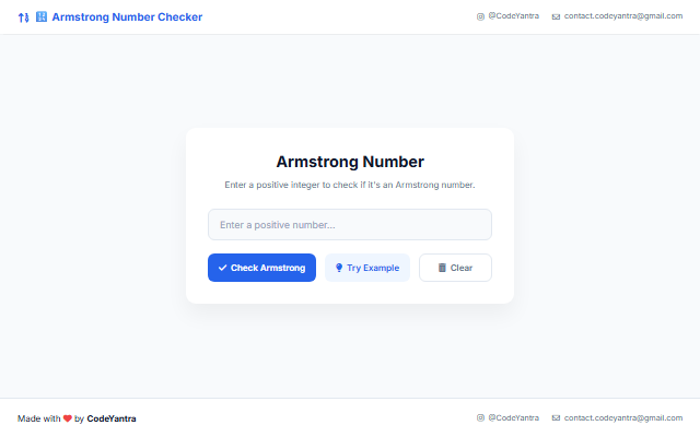 Armstrong Number Checker screenshot