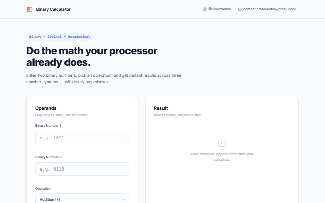 Binary Calculator screenshot
