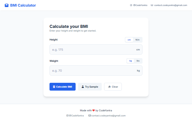 BMI Calculator screenshot
