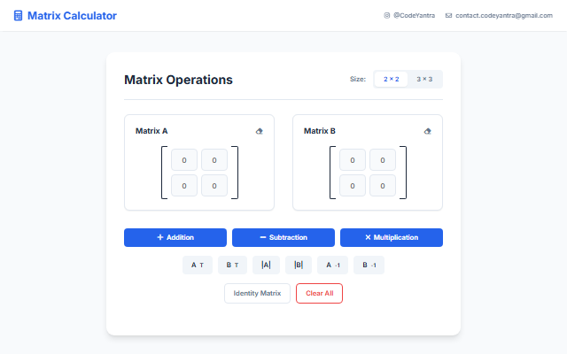 Matrix Calculator screenshot