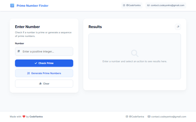 Prime Number Finder screenshot