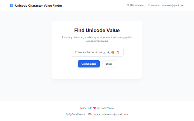 Unicode Finder screenshot