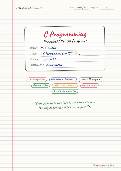 C Practical File cover