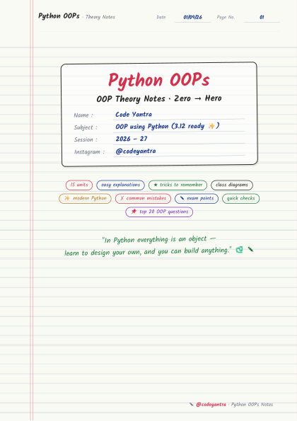 Python OOPs Theory Notes cover